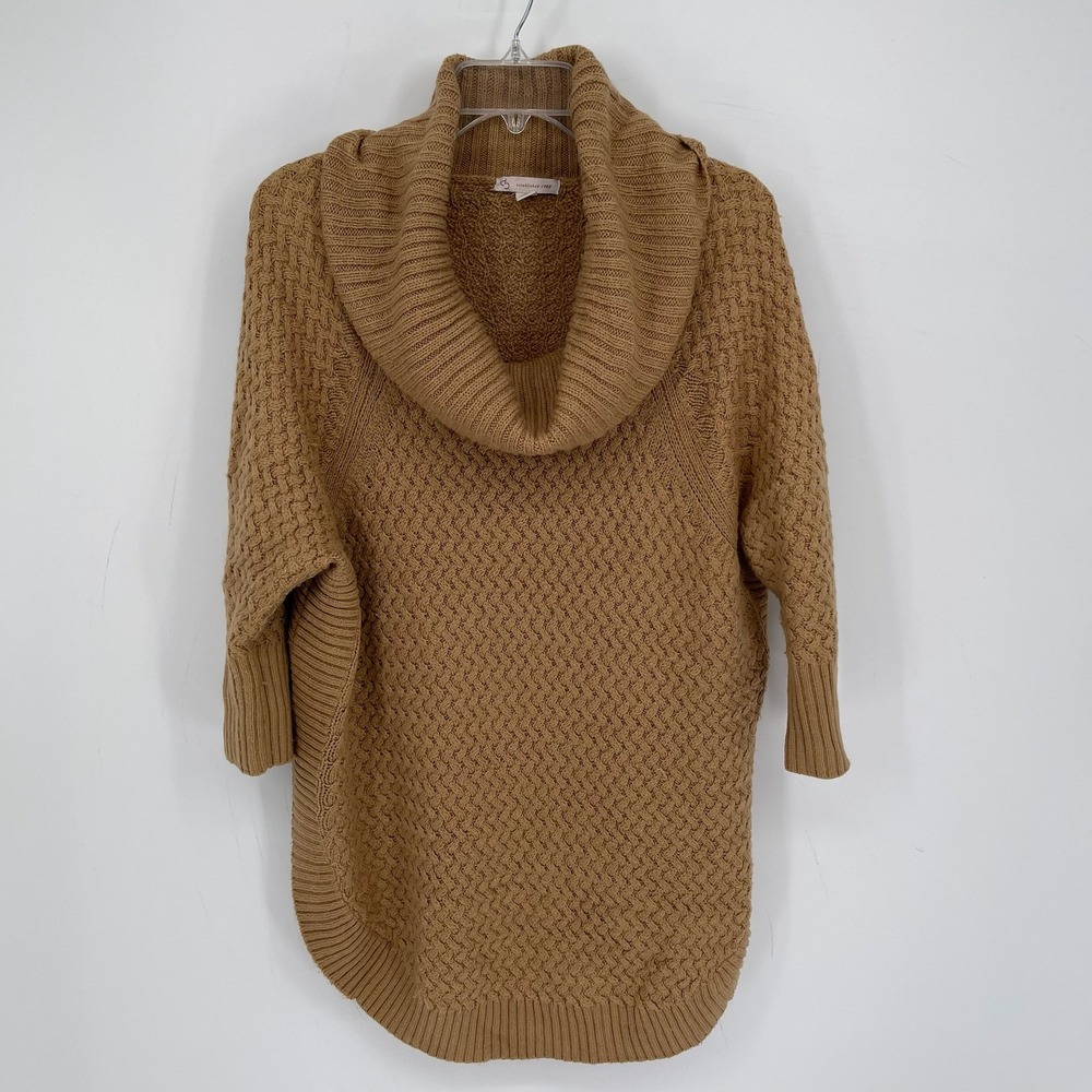 Cb Established 1962 Women's Tan Cowl Neck Basketweave Knit Dolman Sweater Size M